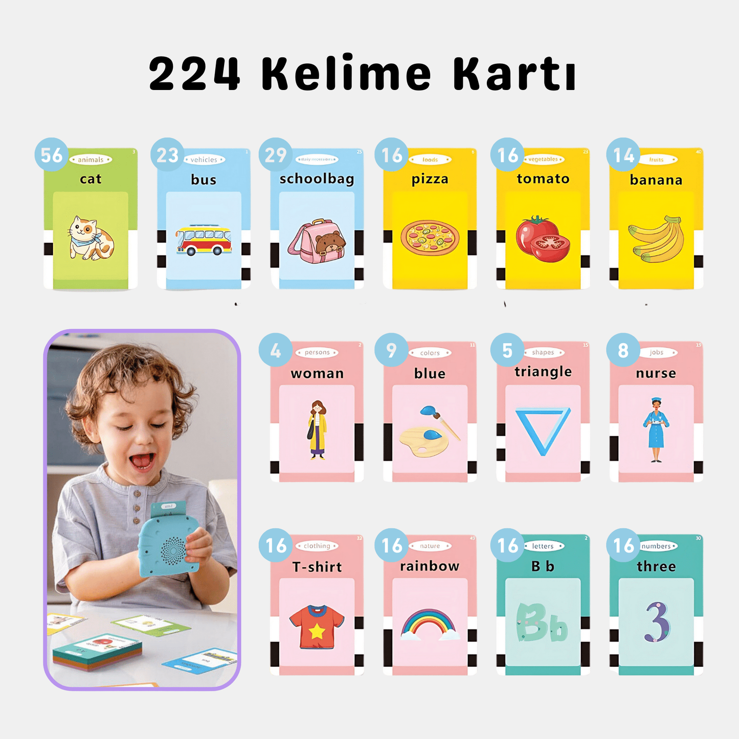 ToddleReady™ Eğitici Konuşan Kartlar